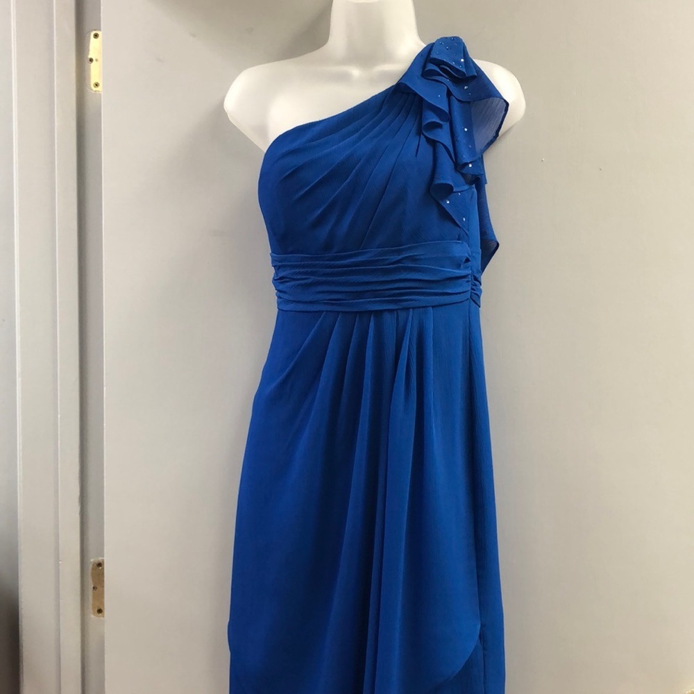 David’s Bridal one shoulder dress